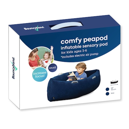 Bouncybands Comfy Peapod Inflatable Sensory Pod, 48in, Ages 3-6, Blue PD48BU